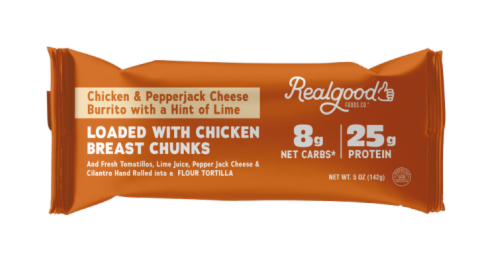 The Real Good Food Company Chicken & Pepperjack Cheese Burrito Perspective: front