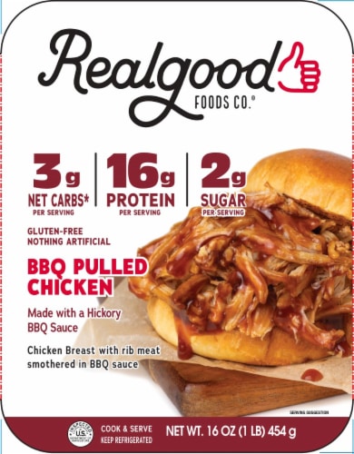 The Real Good Food Company BBQ Pulled Chicken Perspective: front