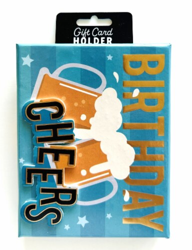 Surface Packaging Birthday Cheers Mugs Rectangle Gift Card Holder Box Perspective: front