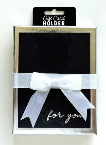 Surface Packaging For You Black & Silver Rectangle Gift Card Holder Box Perspective: front