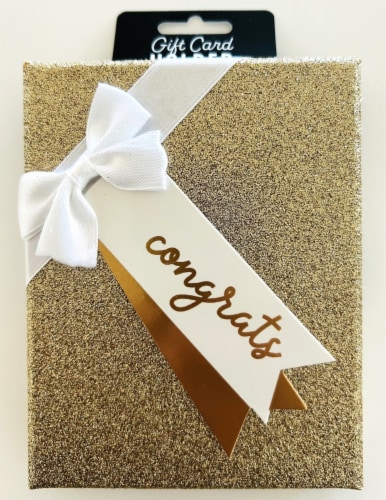 Surface Packaging Red Glitter Enjoy Rectangle Gift Card Holder Box Perspective: front