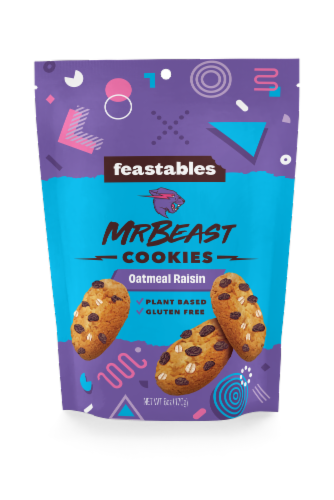 Feastables Mr Beast Oatmeal Cinnamon Raisin Cookies Perspective: front