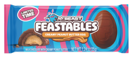 Feastables Creamy Peanut Butter Easter Egg Perspective: front