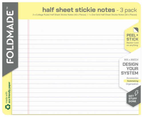 Foldmade Half Sheet Line/Dot Stickies Perspective: front