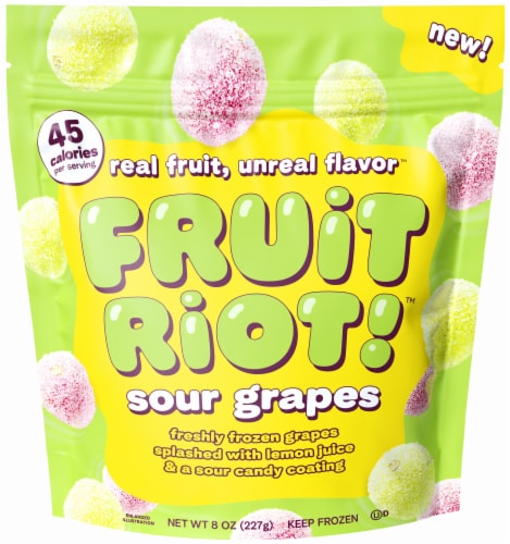 Fruit Riot!® Sour Grapes Frozen Fruit Candy Perspective: front