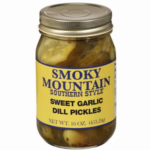 Smoky Mountain Southern Style Sweet Garlic Dill Pickles Perspective: front