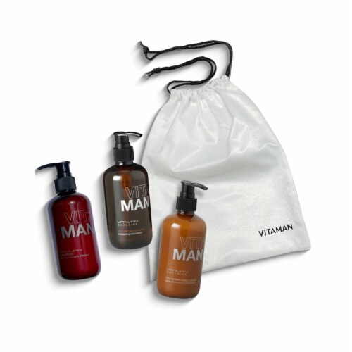 Vitaman USA - Thinning Hair Treatment Kit - Strengthens, Thickens & Volumizes Hair Perspective: front