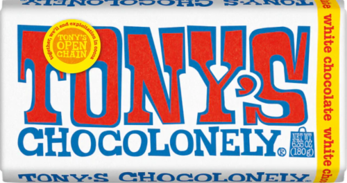 Tony's Chocolonely® White Chocolate Bar Perspective: front