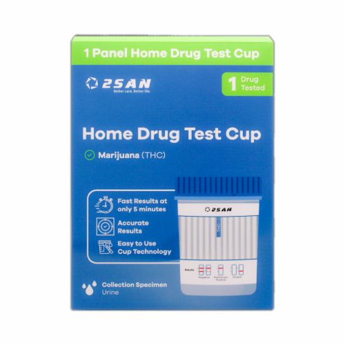 2San Marijuana Home Drug Test Cup Perspective: front