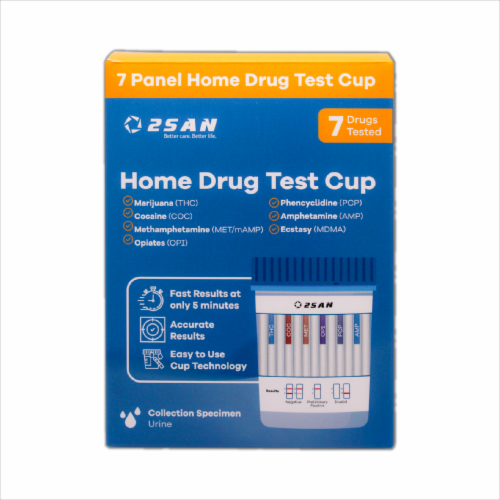 2San 7 Panel Home Drug Test Cup Perspective: front