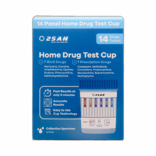 2San 14 Panel Home Drug Test Cup Perspective: front