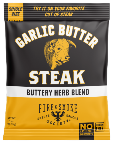 Fire & Smoke Society Garlic Butter Steak Buttery Herb Blend Seasoning Perspective: front