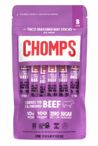 Chomps® Taco Seasoned Beef Meat Sticks Perspective: front