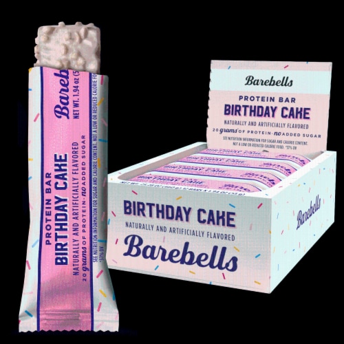 Barebells Birthday Cake Protein Bar Perspective: front