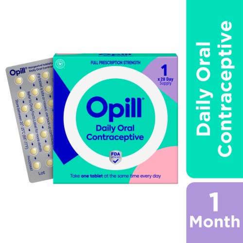 Opill® Norgestrel Daily Oral Contraceptive Tablets 0.075mg Perspective: front