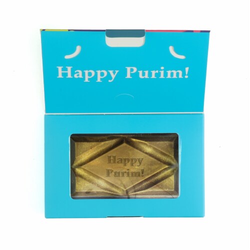 Nut & Candy Happy Purim Chocolate Card Perspective: front