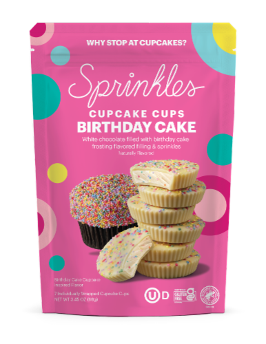 Sprinkles Birthday Cake Cupcake Cups Perspective: front