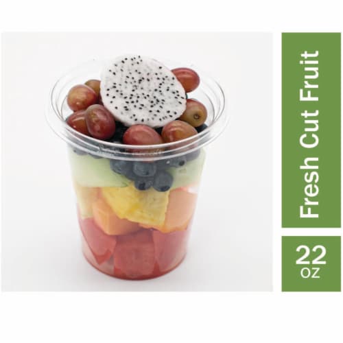 Fresh Cut Rainbow Mixed Fruit Cup Perspective: front