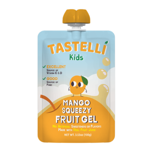 Tastelli Kids Squeezy Fruit Gel - Mango Perspective: front