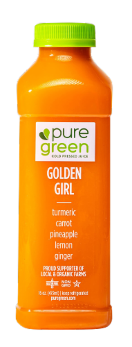 Pure Green Golden Girl Pressed Juice Perspective: front