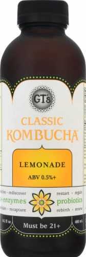 GT's Living Foods Kombucha Lemonade Perspective: front
