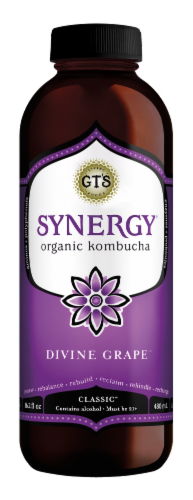 GT's Living Foods Synergy Organic Divine Grape Organic Kombucha Perspective: front