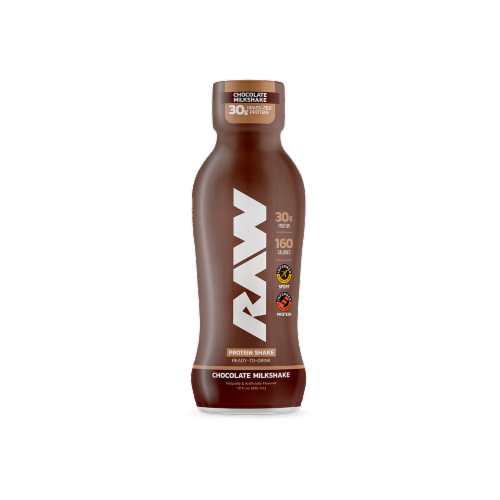 Raw Protein Redy to Drink Milk Chocolate Shake Perspective: front