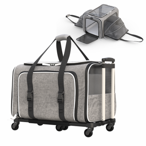 Katziela Rolling Rover Airline Compliant Expandable Wheeled Pet Carrier Medium Smith s Food and Drug