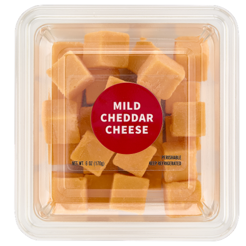 Upper Cut Cubed Mild Cheddar Cheese Perspective: front
