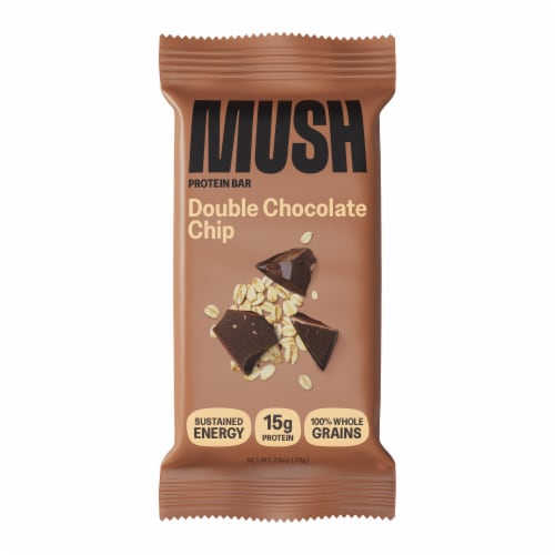 Mush Double Chocolate Chip Protein Bar Perspective: front