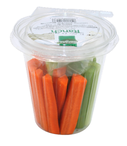 Fresh Made Celery & Carrots w/ Ranch Snack Cup Perspective: front