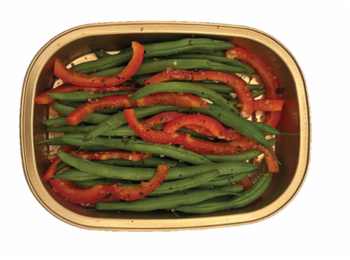 Fresh Made Green Bean Sauté with Red Peppers Perspective: front