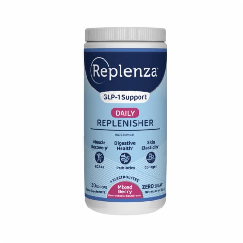 Replenza™ GLP-1 Support Daily Replenisher Mixed Berry Powder Perspective: front