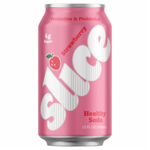 Slice Strawberry Healthy Soda Perspective: front