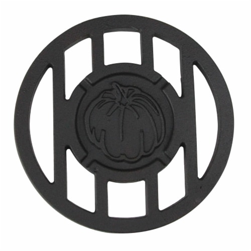 CC Home Furnishings 5.5  Black Harvest Inspired Pumpkin Halloween Grill Accessory Perspective: front