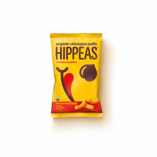 Hippeas Organic Sriracha Sunshine Chickpea Puffs Perspective: front