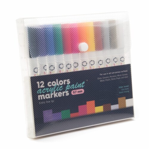 PENGUIN ART SUPPLIES 12 Colors Fine Tip Acrylic Paint Pens - 1 Count (Pack  of 1), 1 Count (Pack of 1) - King Soopers