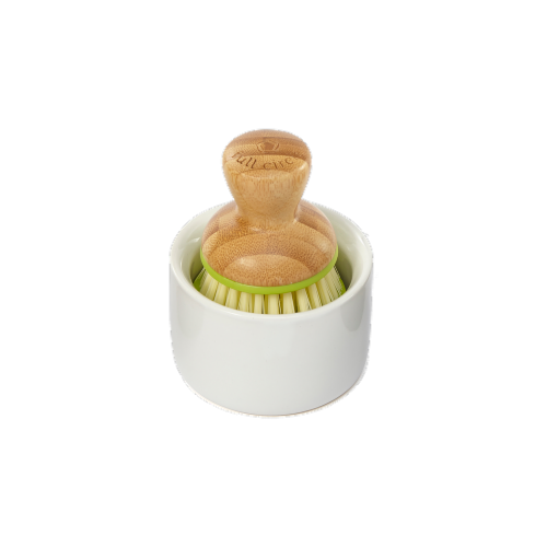 Full Circle Soap Dispenser and Dish Brush Set Perspective: front