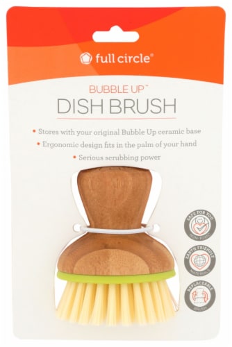 Full Circle Bubble Up Dish Brush - Yellow Perspective: front