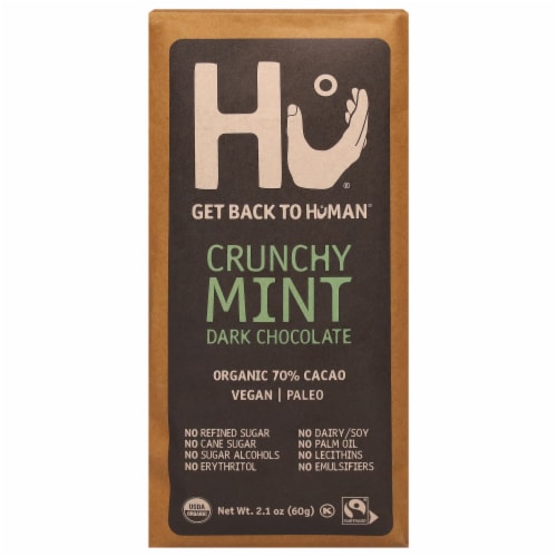 Hu® Crunchy Mint Dark Chocolate Candy Bar Perspective: front