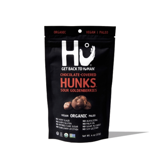 HU® Chocolate Covered Sour Goldenberries Hunks™ Perspective: front