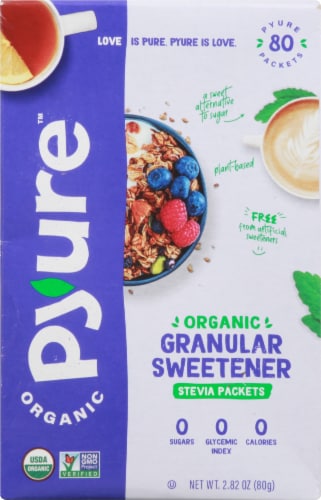 Pyure Organic Stevia Granular Sweetener Packets Perspective: front