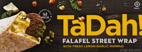 Tadah! Lemony Roasted Garlic Hummus Falafel Wrap Perspective: front