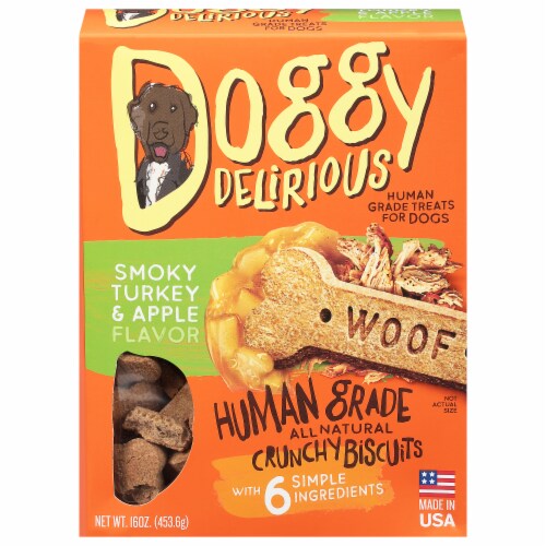 Doggy Delirious Smoked Turkey & Apple Dog Treats Perspective: front