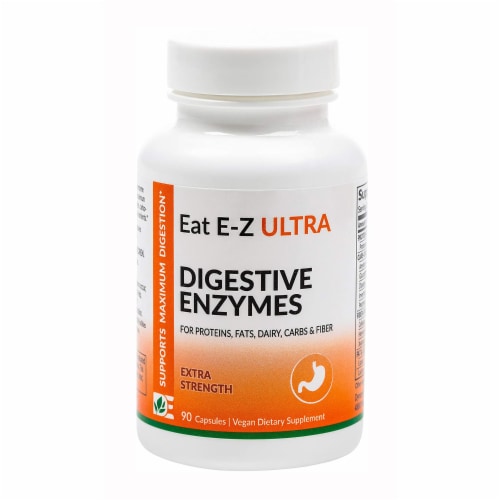 Dynamic Enzymes Eat E-Z Ultra Digestive Enzymes, 90 Capsules Perspective: front