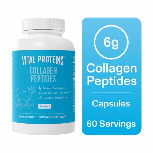 Vital Proteins Collagen Peptides Skin, Hair, Nail & Joint Support, Capsules, 6 g Collagen per Day Perspective: front