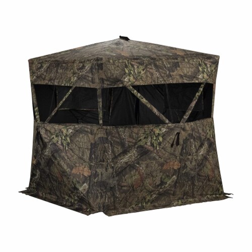 Rhino Blinds R150 Durable 3 Person Outside Game Hunting Ground Blind, Mossy Oak Perspective: front