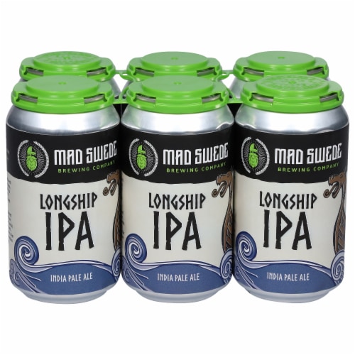 Mad Swede Brewing Company Longship IPA Beer Cans Perspective: front