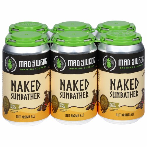 Mad Swede Brewing Company Naked Sunbather Nut Brown Ale Beer Perspective: front