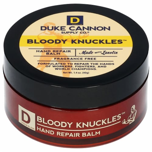 Duke Cannon Bloody Knuckles Fragrance Free Hand Repair Balm Perspective: front